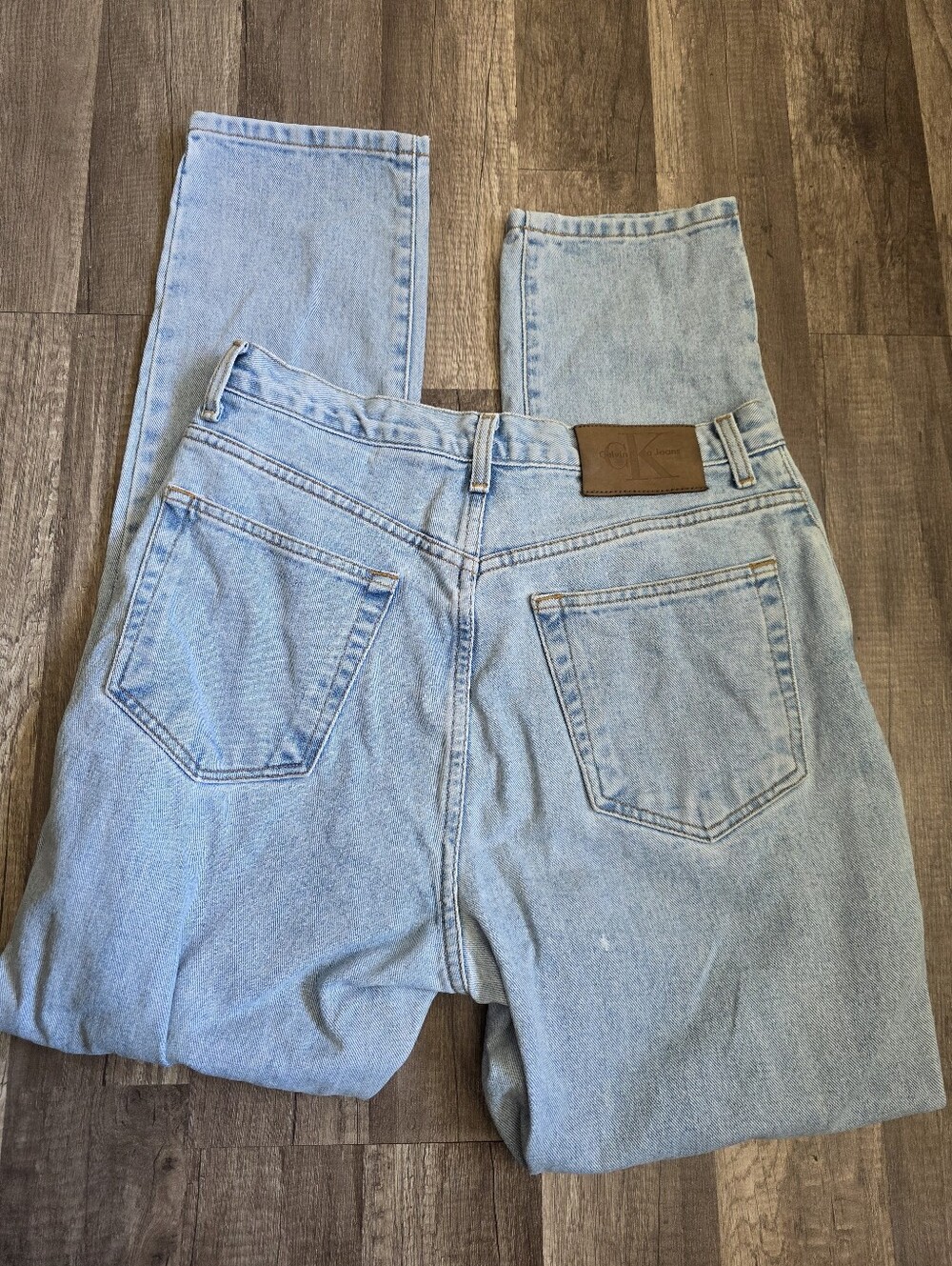 Vintage 90s Y2K Calvin Klein Classic Straight Light Wash Boyfriend Jeans Blue - Picture 6 of 16